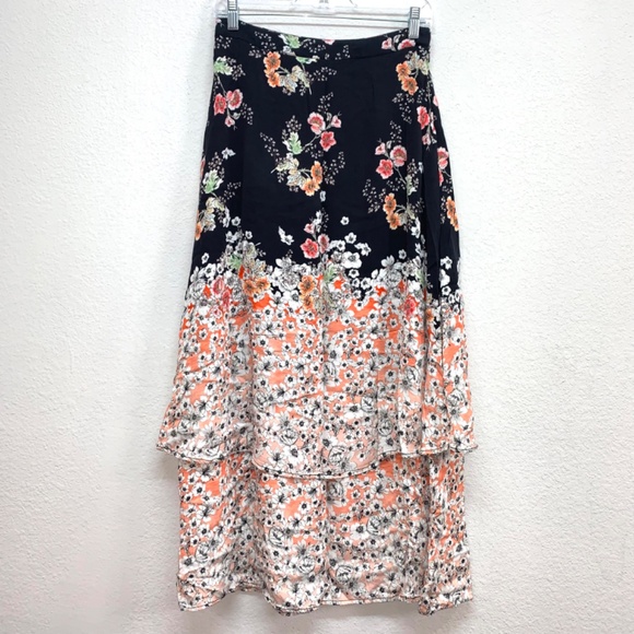 Free People Dresses & Skirts - FREE PEOPLE Tiered Ruffle Floral Printed Maxi Skirt Small